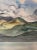 Watercolor on paper of a mountains coast and water. Signed G L Chiappone lower right. Combined shipping available, actual...