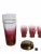 Vintage Blendo Cranberry Pink Glass Barware Cocktail Shaker and Set of 6 Glasses For Sale - Image 9 of 11