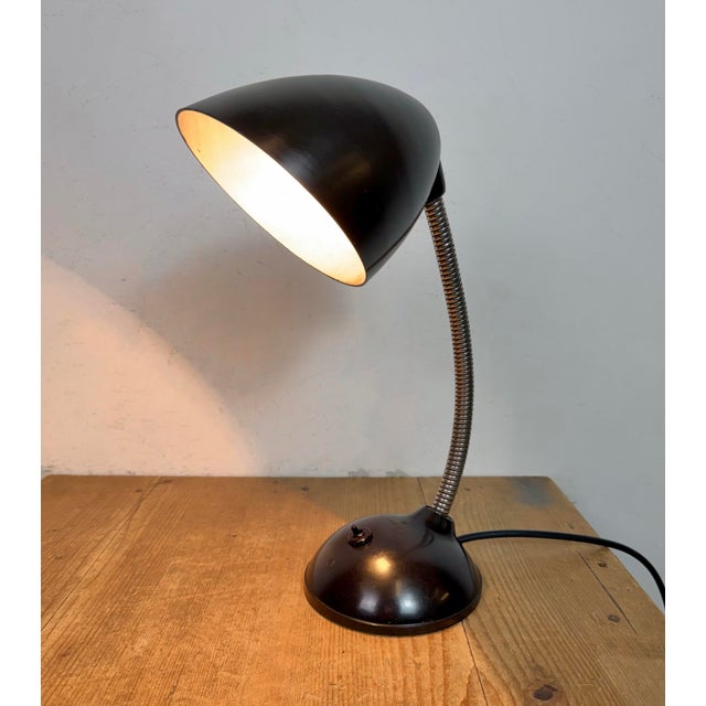Vintage Brown Bakelite Gooseneck Table Lamp, 1960s For Sale - Image 15 of 18