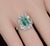 Gia Certified 2.53ct Natural Zambian Emerald & Diamond Halo Milgrain 18k White Gold Ring, Size 5 For Sale - Image 4 of 16