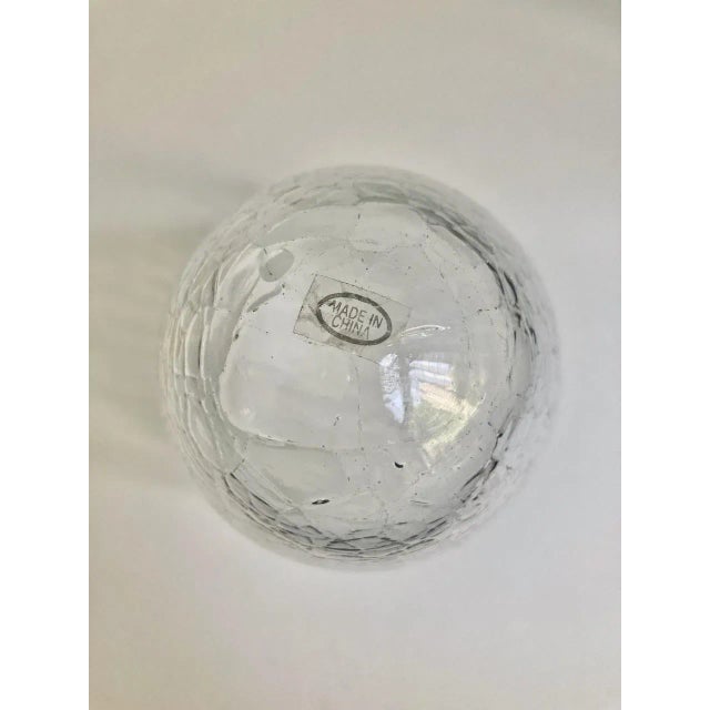 Off White Metal Urn Vase With Crackle Glass Insert, 1980's For Sale - Image 10 of 12