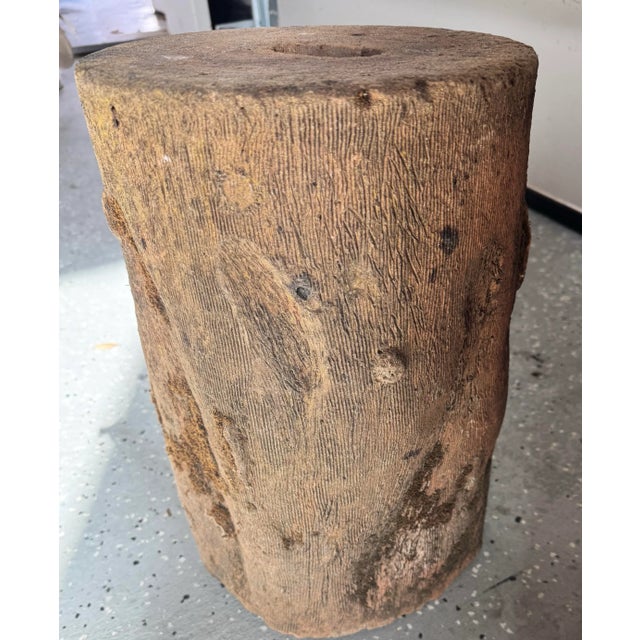 Pair of French Mid 20th Century Faux Bois Stone Stools For Sale - Image 10 of 12
