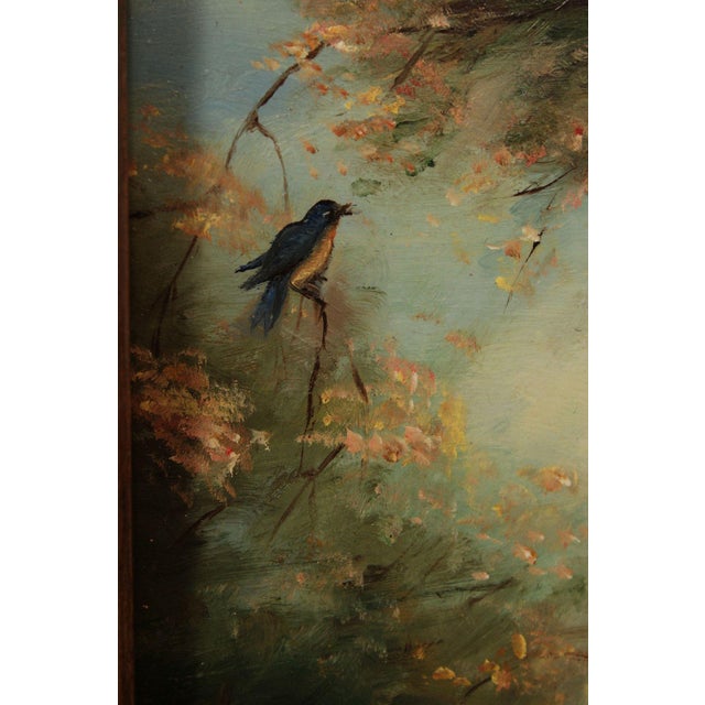 After Zula Kenyon Oil Painting on Panel, 'The Song of the Bluebird' For Sale - Image 12 of 12
