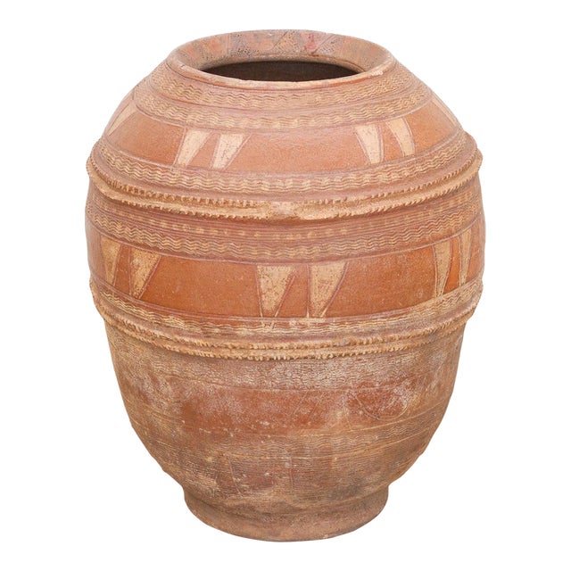 Large 23" Tribal Clay Vessel For Sale