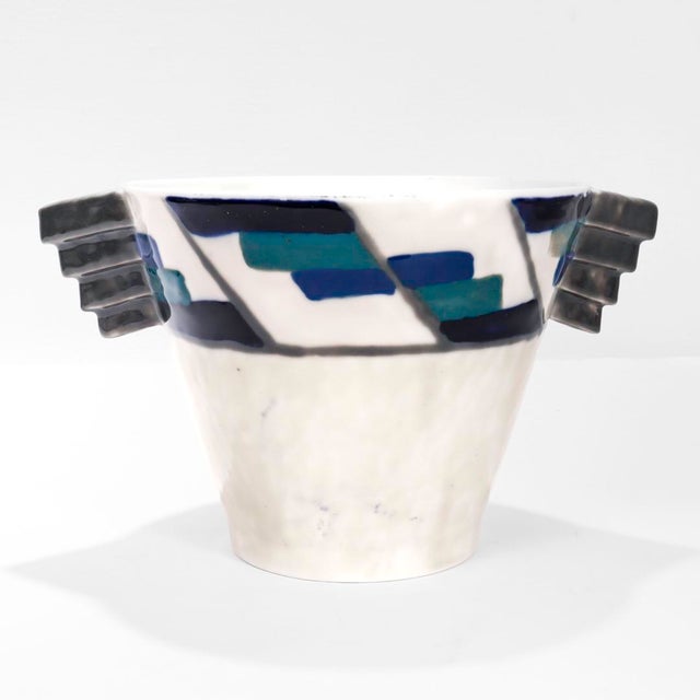 Art Deco Antique French Art Deco Limoges Porcelain Vase or Jardiniere by Camille Tharaud For Sale - Image 3 of 8