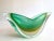This Barovier & Toso vintage Mid Century Modernist Murano art glass pistachio green gold leaf fleck Bullicante winged...