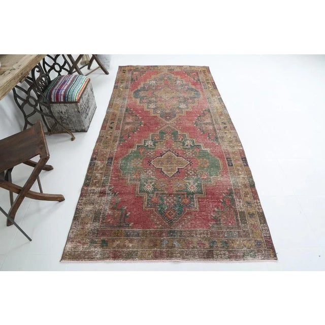 Vintage Natural Faded Rug For Sale - Image 3 of 18