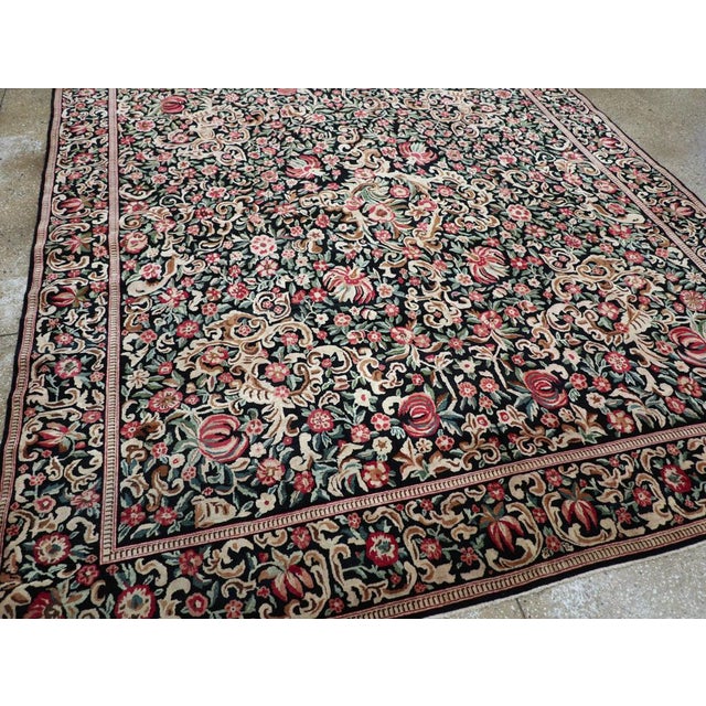 Navy Blue Galerie Shabab Collection Early 20th Century Persian Kashan Carpet For Sale - Image 8 of 10