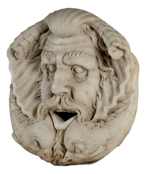 Large Scale 19th-Century Marble Mascherone, 1870