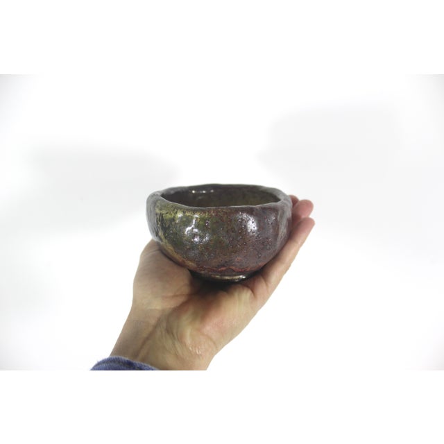 Red Vintage Primitive Pottery Bowl For Sale - Image 8 of 11
