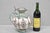 Vintage Keck Keramik Hand Painted Ceramic Pottery German Stein Wine Pitcher with Pewter Lid. Circa Late 20th Century....