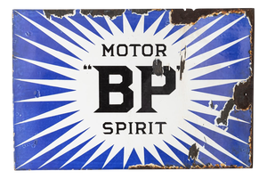 20th Century Motor Bp Spirit Enamel Advertising Sign