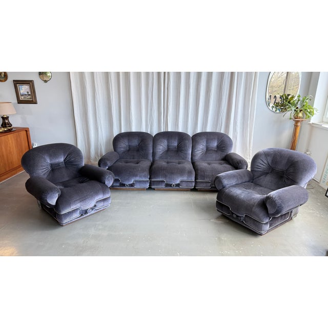 Space Age Velvet and Chrome Chair by Adriano Piazzesi, Italy, 1960s For Sale - Image 15 of 17