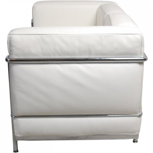LC2 2-Seater Sofa in White Leather by Le Corbusier For Sale - Image 5 of 18