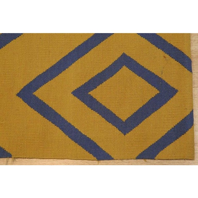 Contemporary 6x8 Yellow Flat Weave Wool Diamond Echoes Geometric Modern Carpet Rug For Sale - Image 3 of 3