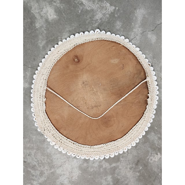 Handcrafted Coastal Style Round Seashell Mirror For Sale - Image 11 of 12
