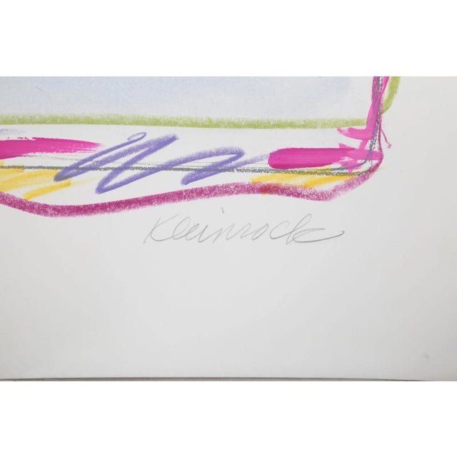 A hand-colored lithograph by the American artist Sybil Kleinrock that is titled "Midway Stage III-G" from 1978. It is...