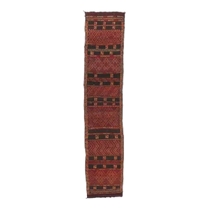 Vintage Zemmour Moroccan Kilim Runner - 03'09 X 18'04