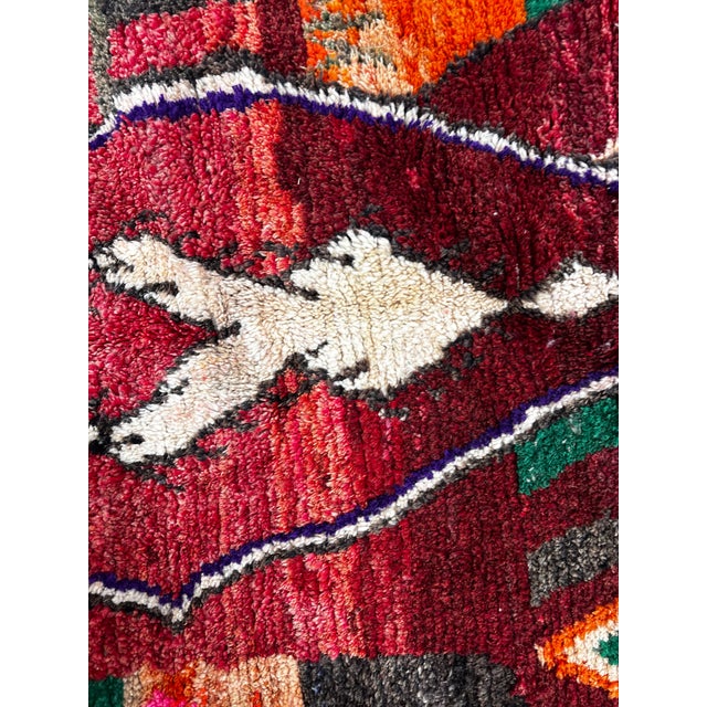 Textile Abstract Colorful Moroccan Wool Rug For Sale - Image 7 of 8