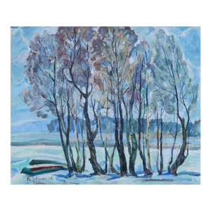 1970s Winter Impressionism: Ukrainian Landscape Painting, 1977 50-60