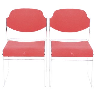 Set of Danish Metal Dining Chairs, 1960s For Sale