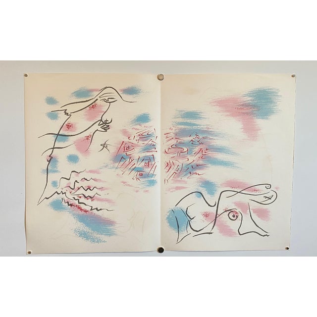 Mid 20th Century André Masson, French Abstract Surrealist Lithograph Andre Masson Mourlot Paris Limited Edition, 1961 For Sale - Image 5 of 6