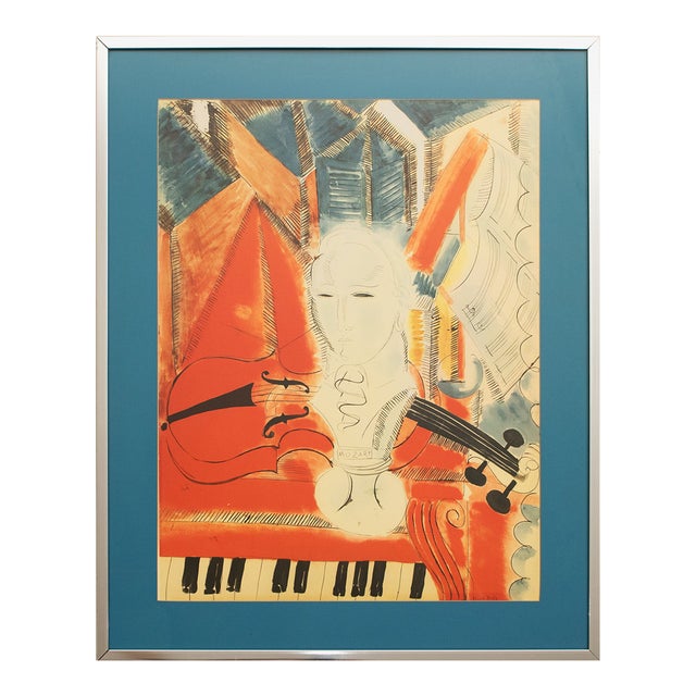 XL Late 20th Century After Raoul Dufy, "Homage to Mozart", Framed First Edition Offset Lithograph For Sale