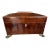 Antique Regency Yew Burled Footed Tea Caddy For Sale
