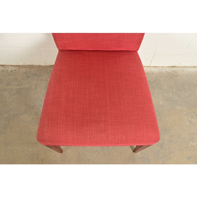 Wood Baker Furniture Modern Regency Sycamore Wood Upholstered X-Base Side Chairs or Dining Chairs, Pair For Sale - Image 7 of 15