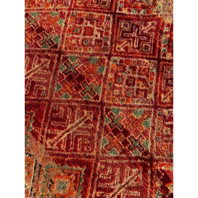 Vintage Moroccan Boujad Rug – Handmade Berber Wool Rug – Tribal Area Rug – Authentic Moroccan Carpet For Sale - Image 6 of 12