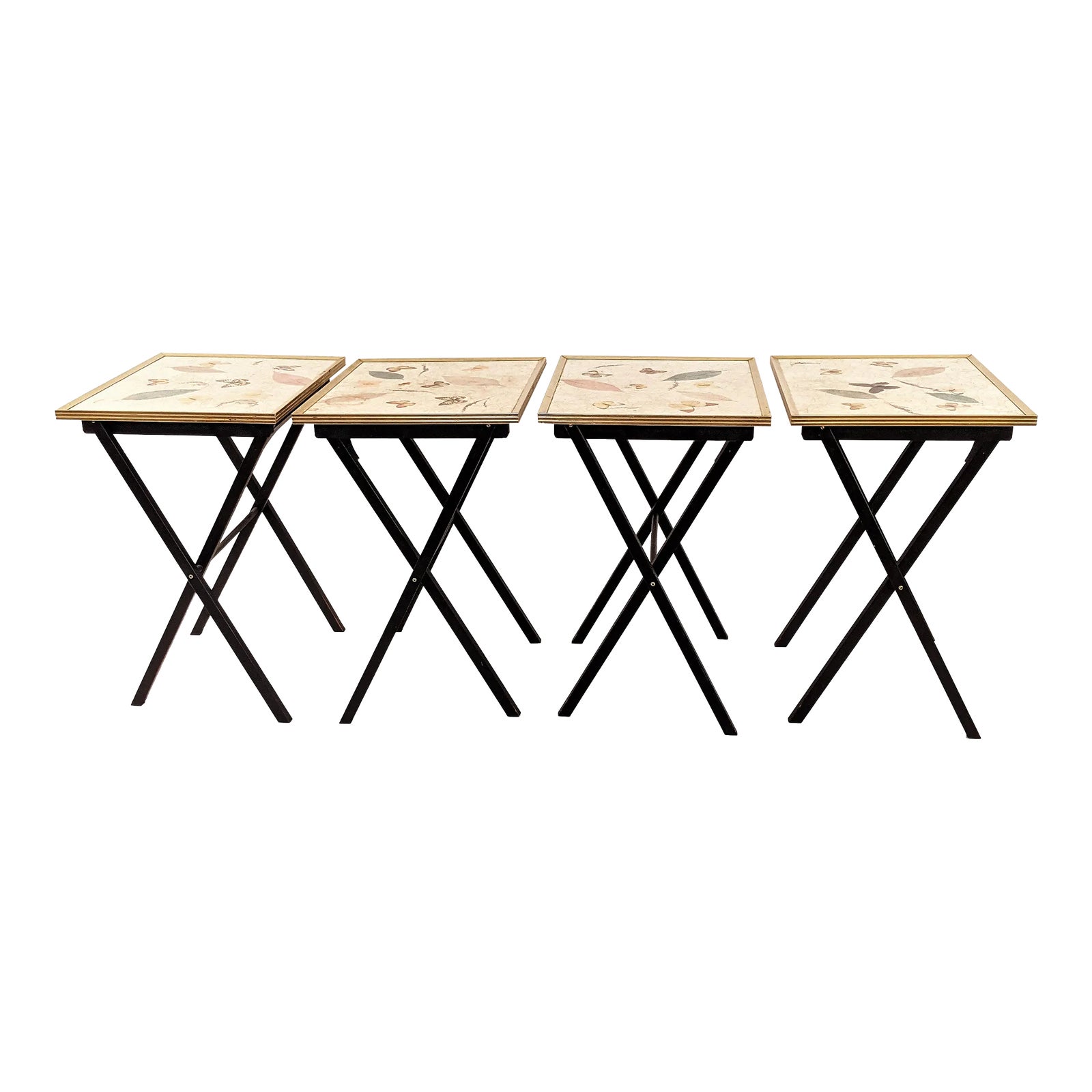 Vintage Set of 4 Folding Snack Tray Tables 1970s Chairish