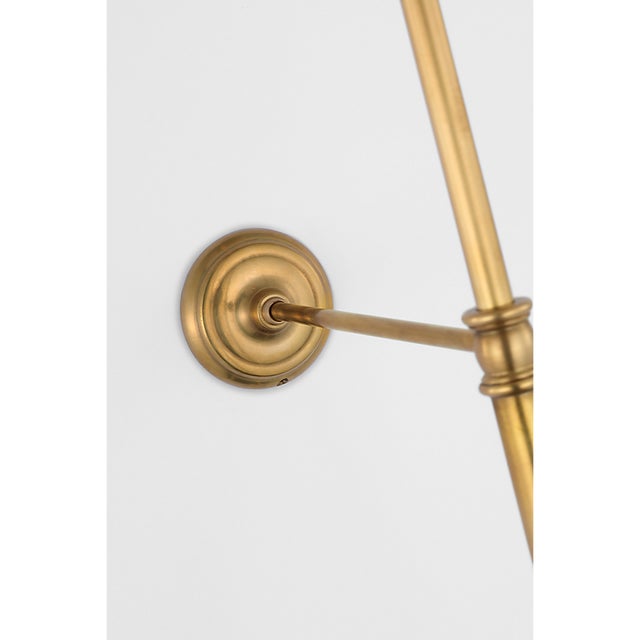 2020s Suzanne Kasler for Visual Comfort Signature Wyatt 39" Statement Sconce in Hand-Rubbed Antique Brass with Linen Shade For Sale - Image 5 of 9