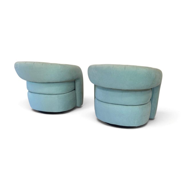 Signed Weiman Targa Swivel Chairs, a Pair For Sale - Image 9 of 17