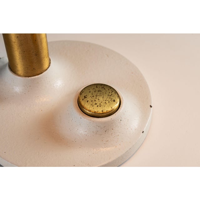 Vintage Desk Lamp in White Metal with Brass Accents by Egon Hillebrand for Hillebrand Lighting, 1970s For Sale - Image 10 of 11