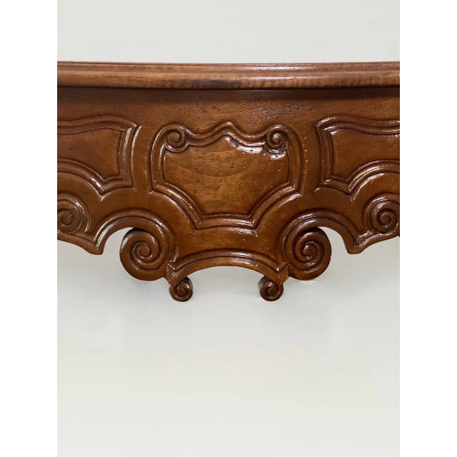 Brown 19th C. French Provincial Louis XV Style Carved Walnut Side Table With Drawer For Sale - Image 8 of 12