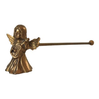Vintage Brass Angel Candle Snuffer For Sale