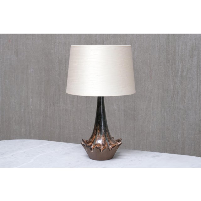 Sculptural Glazed Ceramic Table Lamp from Niels Preben Larsen, Denmark, 1967 For Sale - Image 12 of 12