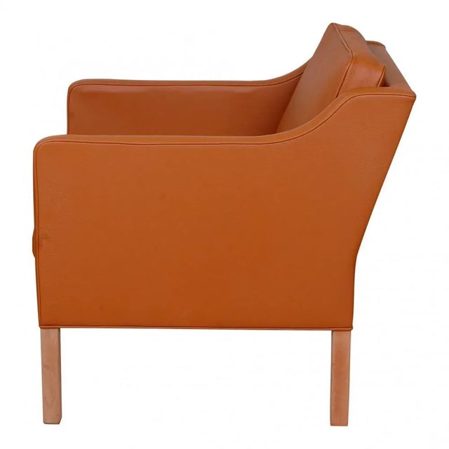 Model 2321 Lounge Chair in Cognac Bison Leather by Børge Mogensen for Fredericia For Sale - Image 3 of 5