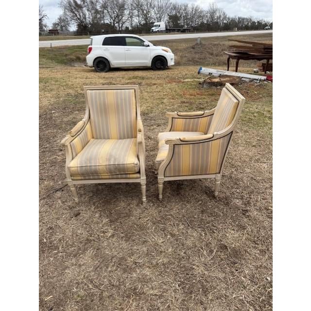 Large 19th Century Velvet French Louis XVI Bergere or Armchairs - A Pair For Sale - Image 9 of 15