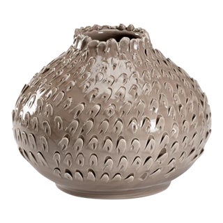 Wildwood Atrani Ceramic Vase - Taupe For Sale