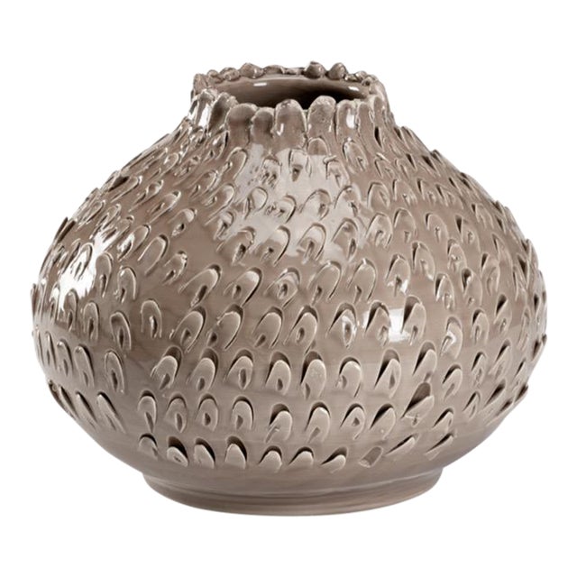 Wildwood Atrani Ceramic Vase - Taupe For Sale