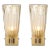 Pair of Modernist Hand-Blown Murano Fluted Glass Sconces W/ 24kt Gold Flecks For Sale
