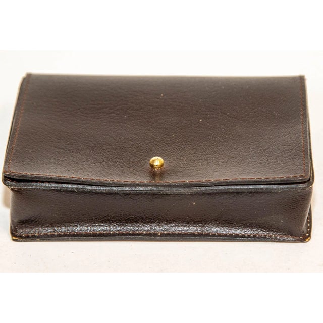 Vintage Leather Bridge, Poker Playing Card Game Case With 2 Card Decks For Sale - Image 12 of 13