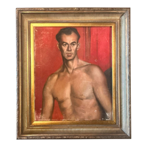 Vintage Boho Original Oil Portrait of Man