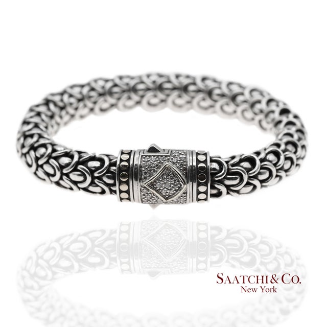 Vintage 18k Yellow Gold John Hardy Legends Naga Sterling Silver Bracelet For Sale - Image 9 of 11