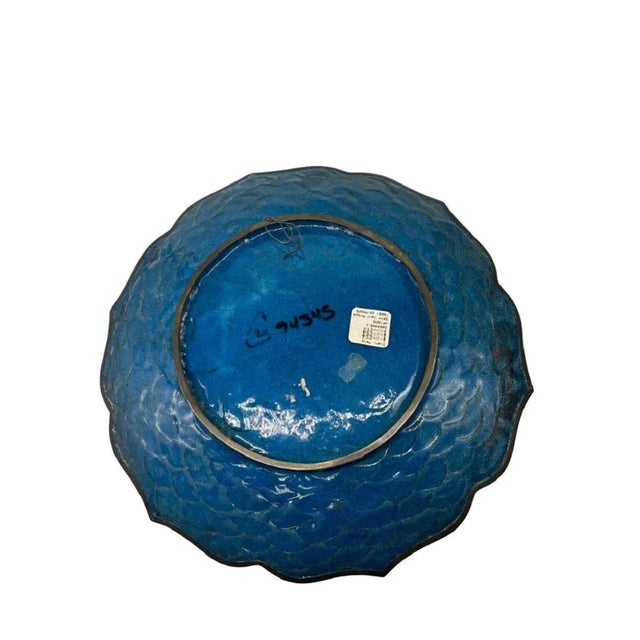 19th-Century Antique Meiji Period Japanese Bronze Cloisonné Charger For Sale - Image 4 of 6