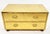 Brass clad chest of two drawers, functional as a coffee or cocktail table, on bun feet. Made by Sarreid Spain, circa 1970s.