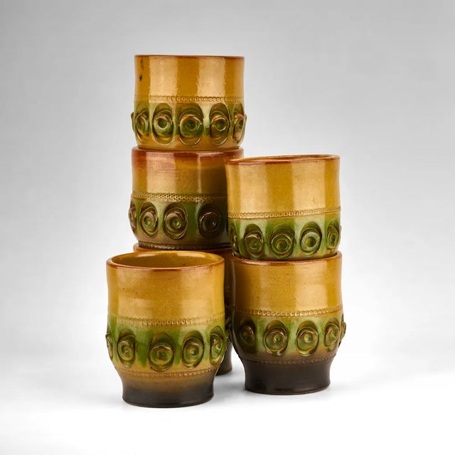 1960s Ceramic Cups from Fratelli Fanciullacci, Italy, 1960, Set of 5 For Sale - Image 5 of 5