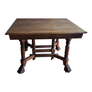 Late 19th–Early 20th Century Jacobean Revival / Eastlake Oak Dining Table For Sale