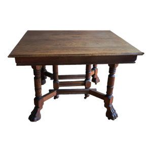 Late 19th–Early 20th Century Jacobean Revival / Eastlake Oak Dining Table